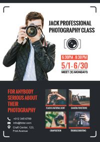 camera, class, ad, Photography Course Poster Poster Template