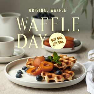Yellow Elegant International Waffle Day Promotion Instagram Post
