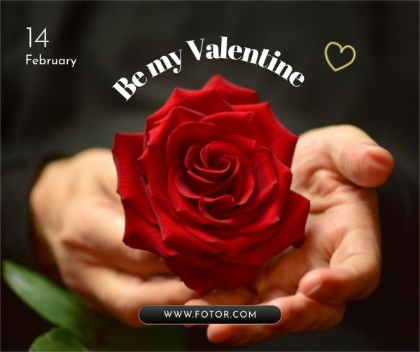 flower, romantic, love, Valentine's Day Rose Facebook Post Template
