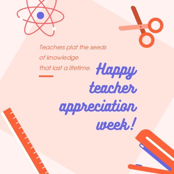 teachers, student, students, Teacher's Day Appreciation Card Instagram Post Template