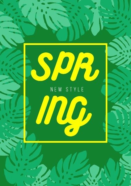 season, leaves, plants, New Spring Style Poster Template