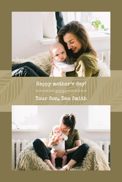 greeting, celebration, celebrate, Happy Mother's Day Simple Collage Pinterest Post Template