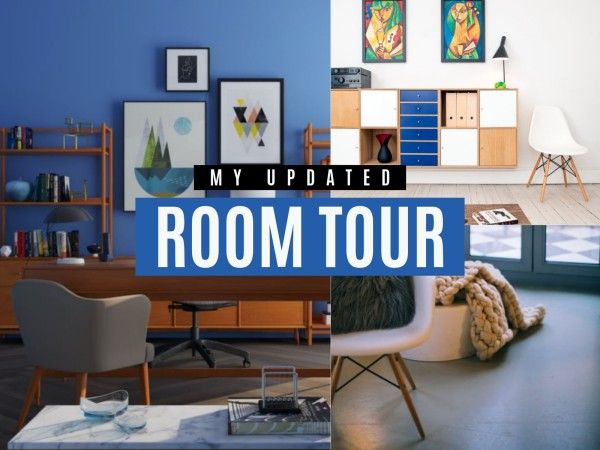 lifestyle, life, youtube, Blue Room Tour Photo Collage 4:3 Template