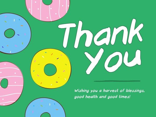 thanks, greeting, wishing, Green Cute Thank You Card Template