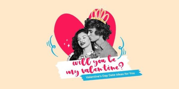 date, couple, romantic, Will You Be My Valentine Twitter Post Template