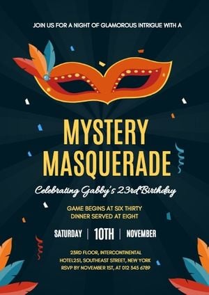 makeup dance, dancing, events, Mystery Masquerade Invitation Template