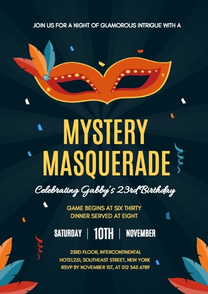 Mystery Masquerade Invitation