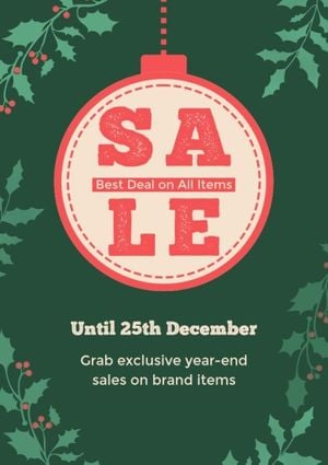 merry christmas, sales, business, Green And Red Christmas Sale Flyer Template