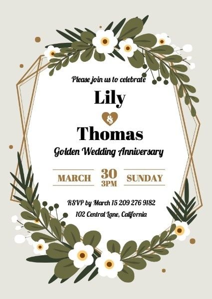 parties, party, event, Wedding Anniversary Invitation Template