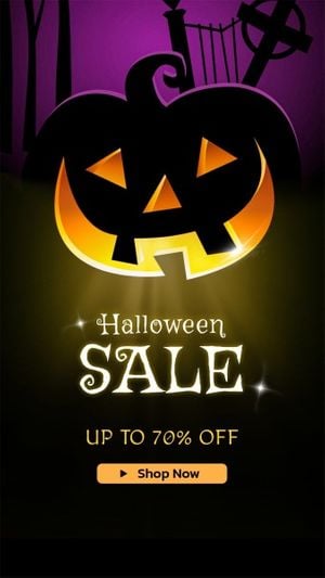 pumpkin, spooky, festival, Black Illustration Halloween Online Shop Sale Instagram Story Template
