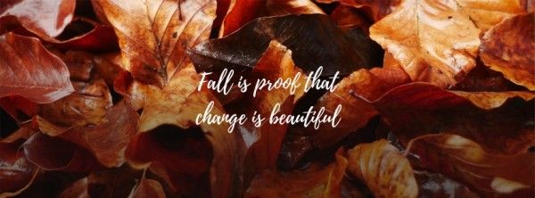 黄色の秋の葉の引用 Facebookカバー