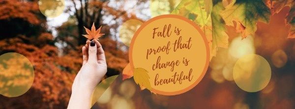 Yellow Fall Leaves Quote Facebook Cover
