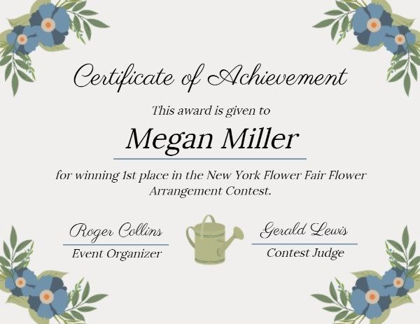 flower, plant, vegetable, White Floral And Leaves Certificate Template