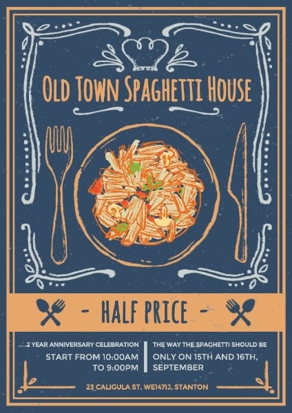 Spaghetti Restaurant Discount Posters Poster