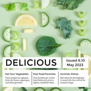 food, recipe, book, Delicious Green Vegetable Instagram Post Template