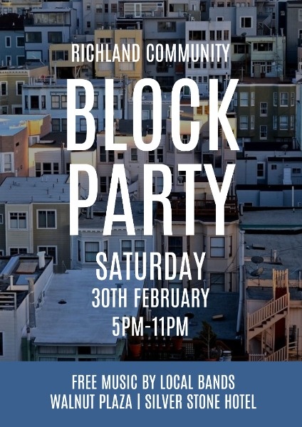 Blue Block Party Poster