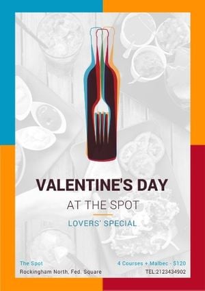 happy valentine, business, marketing, Grey Restaurant Sales Flyer Template