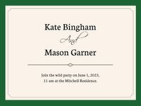 ceremony, engagement, proposal, Classic Party Invitation Card Template