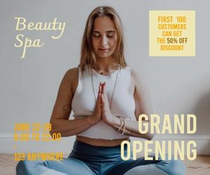 sale, marketing, business, Simple Beauty Spa Opening Facebook Post Template