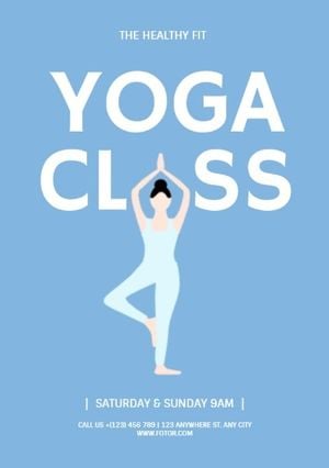 Blue Yoga Class Flyer