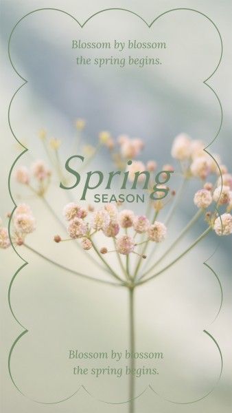 quote, elegant, Green Spring Flowers Blossom  Instagram Story Template