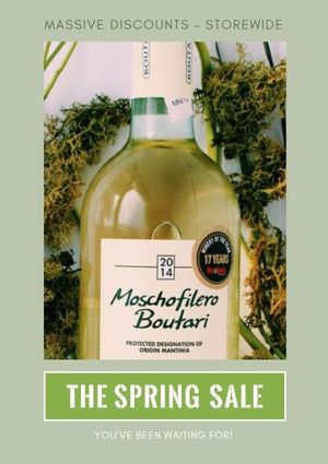 spring, spring sale, business, Green Wine Sales Flyer Template