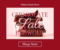 discount, food, business, Red Chocolate Online Sale Banner Ads Large Rectangle Template