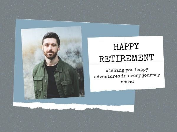 lifestyle, celebration, life, Simple Blue Happy Retirement Card Template