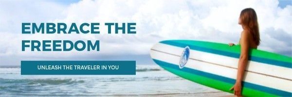 travel, vacation, travelling, Green And Blue Surfing At Sea Email Header Template