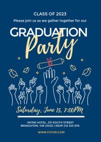 Blue Graduation Party Invitation