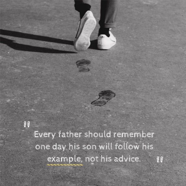 footprint, fatherhood, dad, Black Minimal Quote Of Father's Day Instagram Post Template