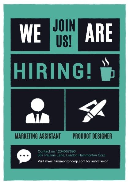 join us, employment, hire, Hiring Flyer Template