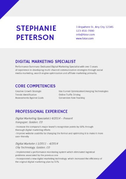 Digital Marketing Specialist Grey Simple Resume  Resume