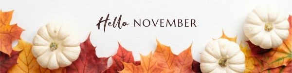 autumn, season, wishes, Hello November LinkedIn Background Template