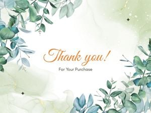 gratitude, thanks, grateful, Green Illustration Leaves Thank You Card Template