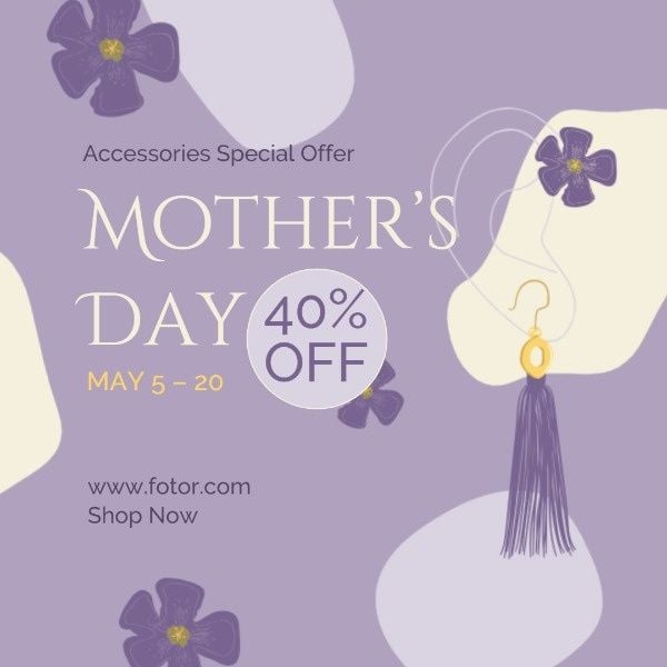 mothers day, mother's day sale, promotion, Mother's Day Accessories Sale Instagram Post Template