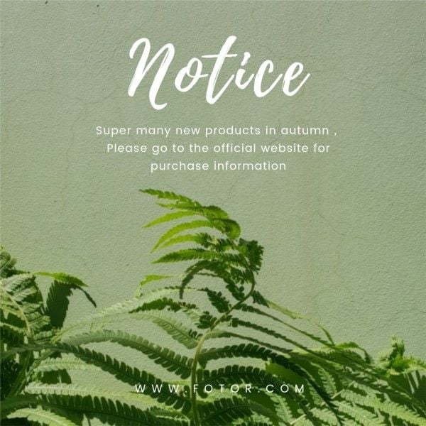 cloth, social media, business, Green Woman Fall Wearing Notice Instagram Post Template