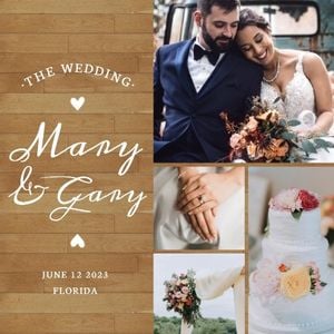 ceremony, save the date, couple, Sweet Wedding Collage Instagram Post Template