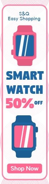 electronic, shop, discount, Smart Watch Online Sale Banner Ads Wide Skyscraper Template