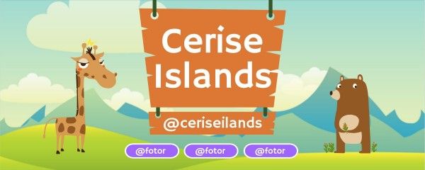 social media, modern, designer, Lovely Colorful Cerise Island  Twitch Banner Template