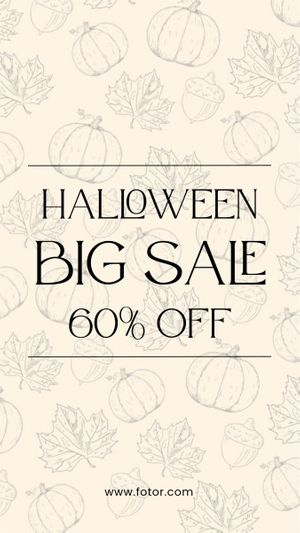 discount, price off, instagram post, White Halloween Big Save Instagram Story Template