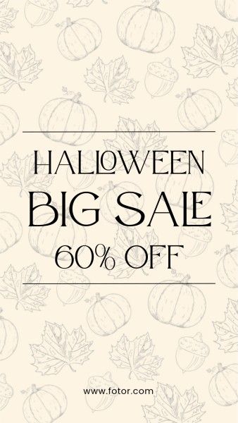discount, price off, instagram post, White Halloween Big Save Instagram Story Template