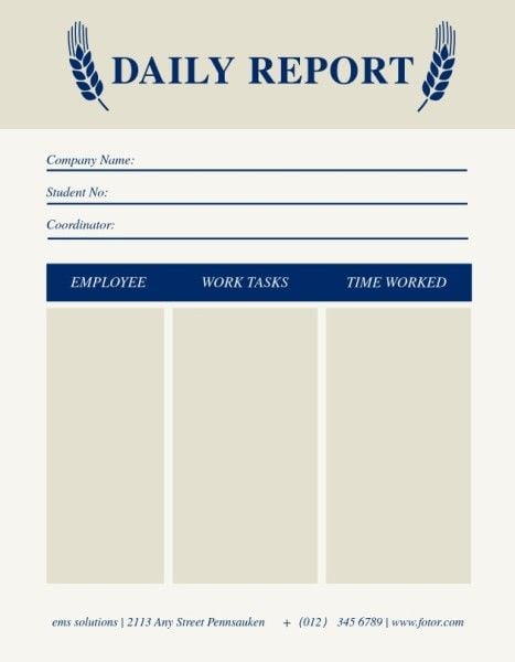 Simple Grids Sheet Daily Report Daily Report