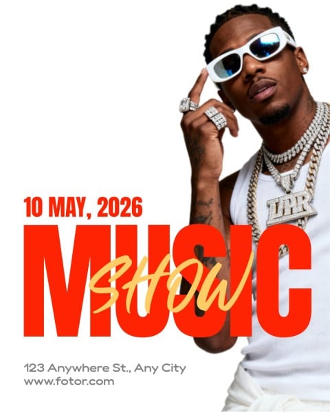 White Simple Modern Pop Music Show