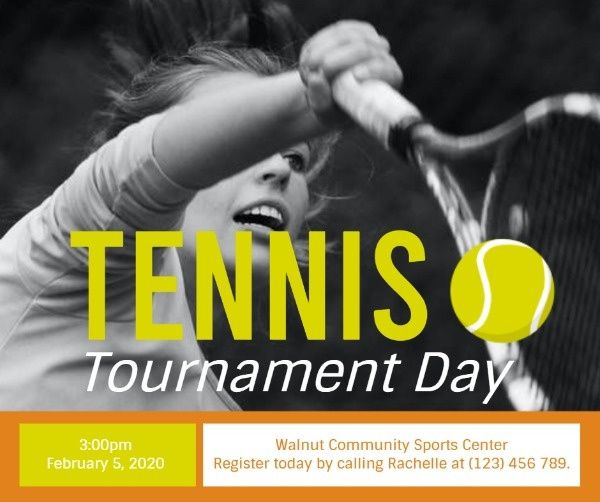 sports, sport, tournament, Classic Tennis Contest Day Facebook Post Template