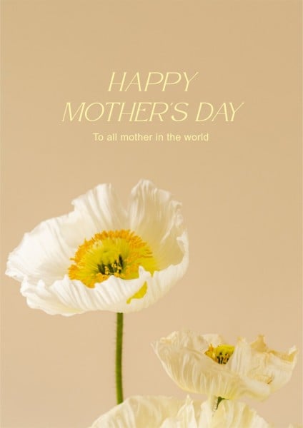 Creamy Yellow Spring Blossom Minimalist Mother's Day Greeting Poster
