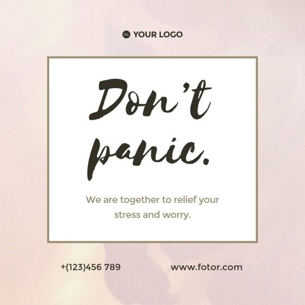 panic, medical, hospital, Beige Minimal Counseling Service Instagram Post Template