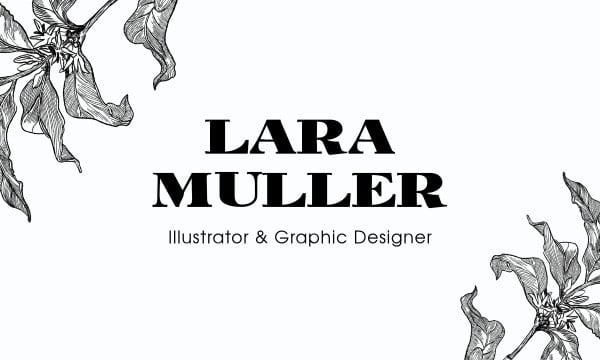 Black And White Minimalist Illustration Leaves