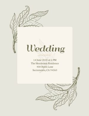 白い結婚式の招待状 プログラム