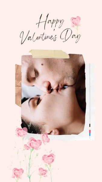 valentines day, photo, illustration, Pink Valentine's Day Love Collage Instagram Story Template
